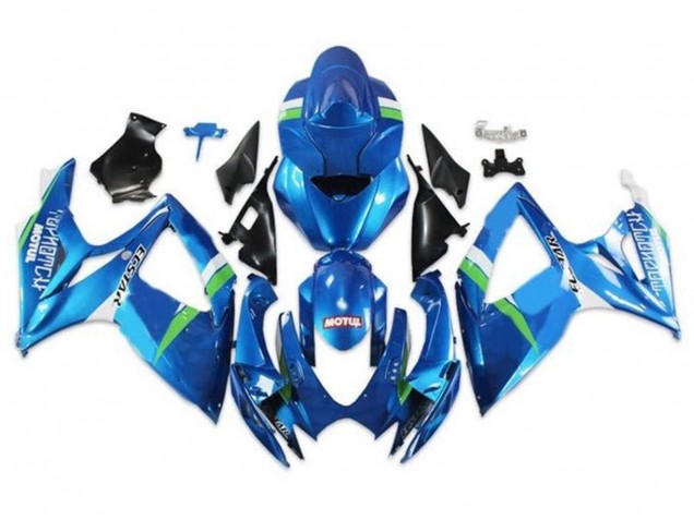 2006-2007 Suzuki GSXR 600 / GSXR 750 Motorcycle Fairings - Blue Green White Ecstar Australia