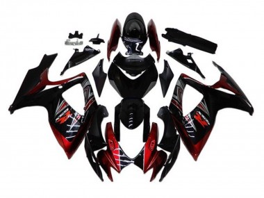 2006-2007 Suzuki GSXR 600 / GSXR 750 Motorcycle Fairings - Glossy Black Red Australia