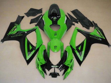2006-2007 Suzuki GSXR 600 / GSXR 750 Motorcycle Fairings - Green Black Monster Australia