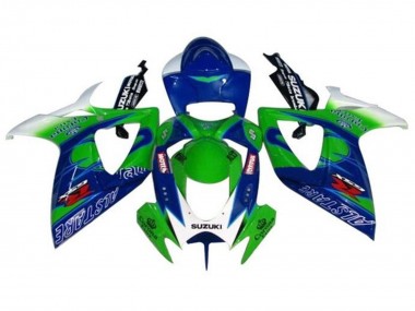 2006-2007 Suzuki GSXR 600 / GSXR 750 Motorcycle Fairings - White Blue Green Alstare Australia