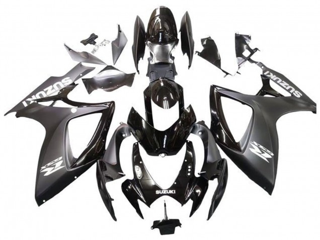 2006-2007 Suzuki GSXR 600 / GSXR 750 Motorcycle Fairings - Matte Black Glossy Black White Australia
