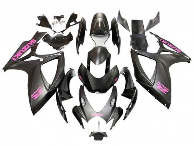 2006-2007 Suzuki GSXR 600 / GSXR 750 Motorcycle Fairings - Matte Black Pink Australia