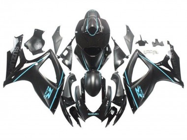 2006-2007 Suzuki GSXR 600 / GSXR 750 Motorcycle Fairings - Matte Black Turquoise Blue Australia