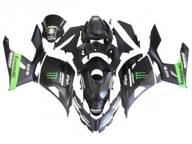 2018-2024 Kawasaki EX400 Motorcycle Fairings - Matte Black Green Monster Showr Snow Australia