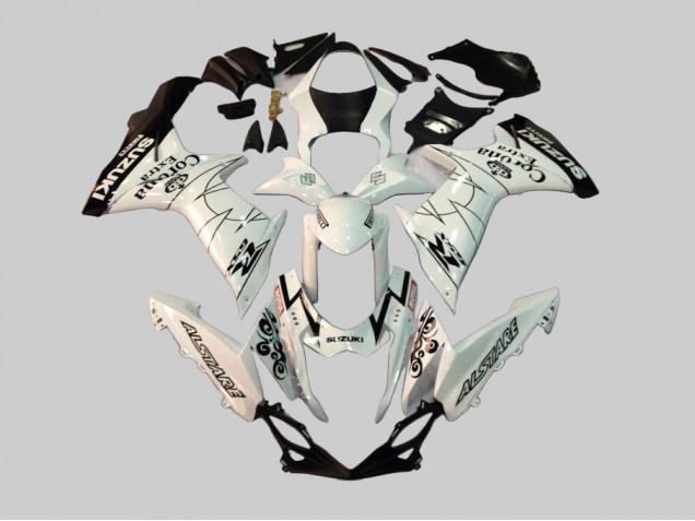 2011-2024 Suzuki GSXR 600/750 Motorcycle Fairings - White Black Alstare Corona Extra Motul Australia
