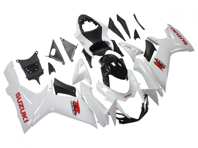 2011-2024 Suzuki GSXR 600/750 Motorcycle Fairings - White Glossy Black Red Decal Australia