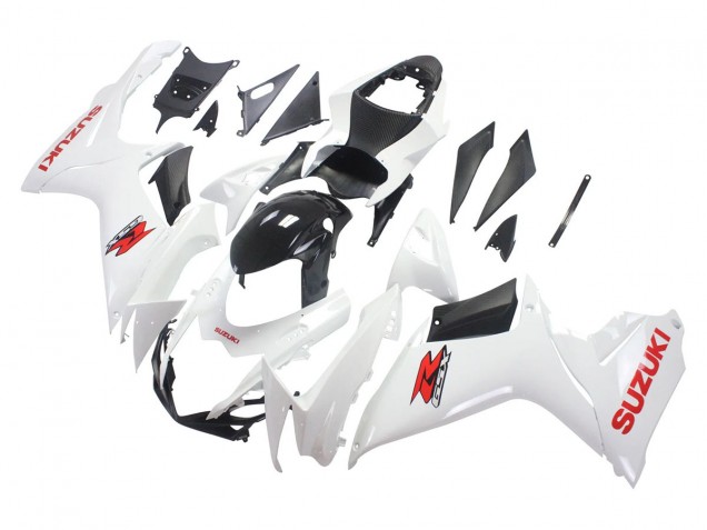 2011-2024 Suzuki GSXR 600/750 Motorcycle Fairings - White Glossy Black Red Decal Australia