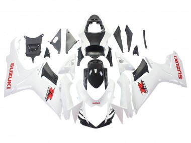 2011-2024 Suzuki GSXR 600/750 Motorcycle Fairings - White Glossy Black Red Decal Australia