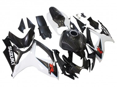 2006-2007 Suzuki GSXR 600/750 Motorcycle Fairings - Black White Carbon Fiber Style Australia