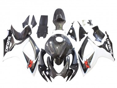 2006-2007 Suzuki GSXR 600/750 Motorcycle Fairings - Black White Carbon Fiber Style Australia