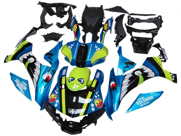 2015-2019 Yamaha YZF R1 Motorcycle Fairings - Blue Green Black Shark Australia