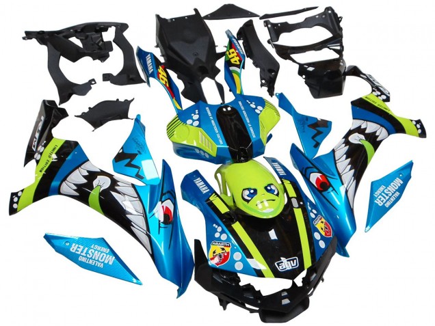 2015-2019 Yamaha YZF R1 Motorcycle Fairings - Blue Green Black Shark Australia