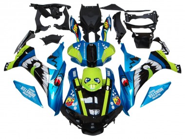 2015-2019 Yamaha YZF R1 Motorcycle Fairings - Blue Green Black Shark Australia
