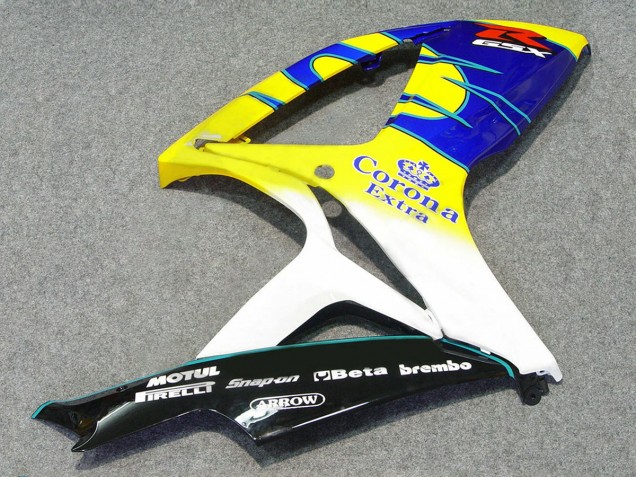 2006-2007 Suzuki GSXR 600/750 Motorcycle Fairings - White Blue Yellow Corona Alstare Australia