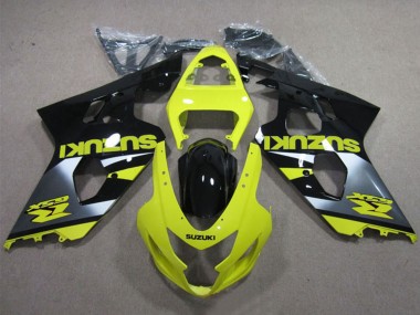 2004-2005 Suzuki GSXR 600 Motorcycle Fairings - Yellow Silver Glossy Black Australia