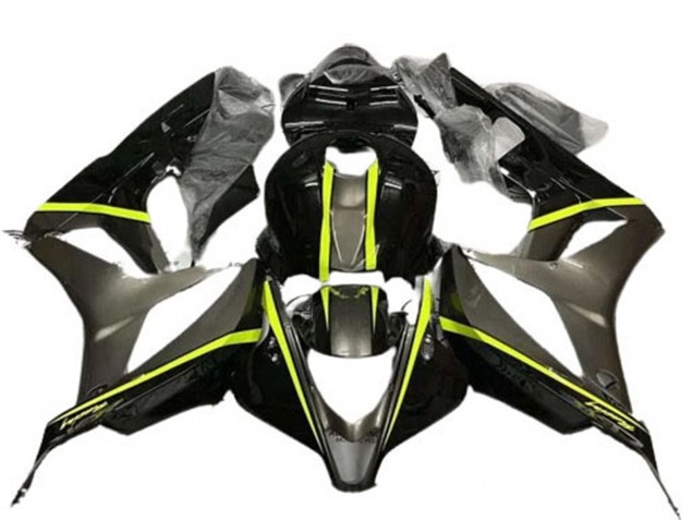 2007-2008 Honda CBR600RR Motorcycle Fairings - Glossy Black High Viz Yellow Australia