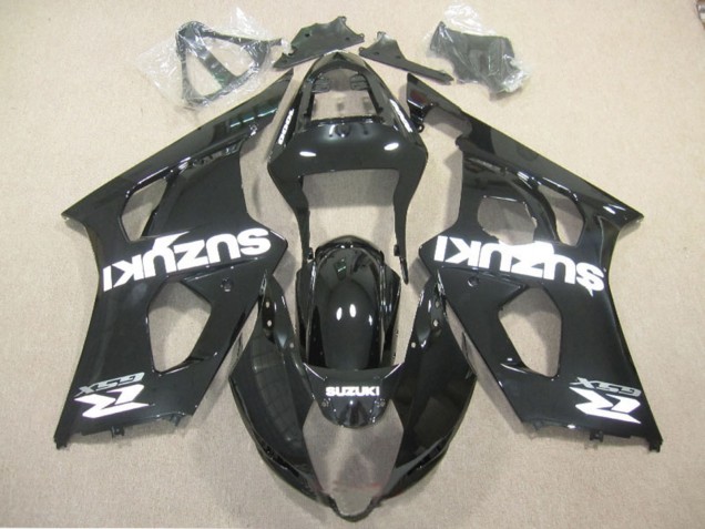 2003-2004 Suzuki GSXR 1000 Motorcycle Fairing - Glossy Black White Decal Australia
