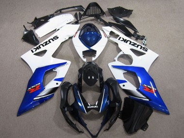 2005-2006 Suzuki GSXR 1000 Bike Fairings - White Blue Glossy Black Australia