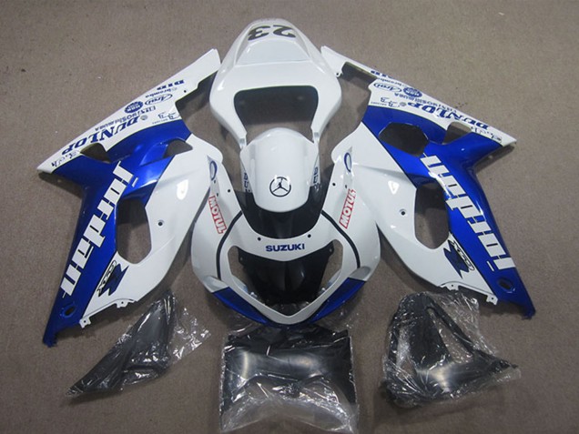 2001-2003 Suzuki GSXR 600 Motorcycle Fairings - White Blue Jordan Motul Australia