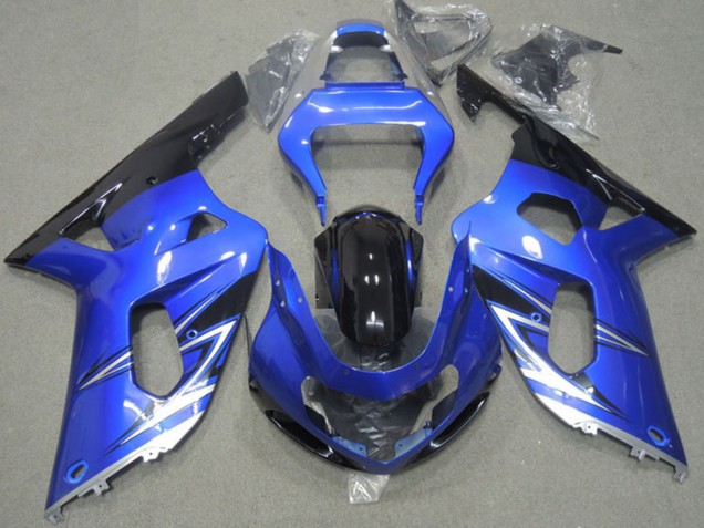 2001-2003 Suzuki GSXR 600 Motorcycle Fairings - Blue White Glossy Black Australia