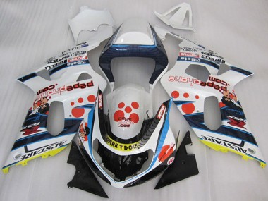 2001-2003 Suzuki GSXR 600 Motorcycle Fairings - White Blue Red Yellow Black Dark Dog Australia