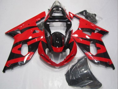 2001-2003 Suzuki GSXR 600 Motorcycle Fairings - Red Glossy Black Australia