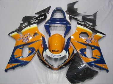 2001-2003 Suzuki GSXR 600 Motorcycle Fairings - Orange Blue Black Corona Extra Australia
