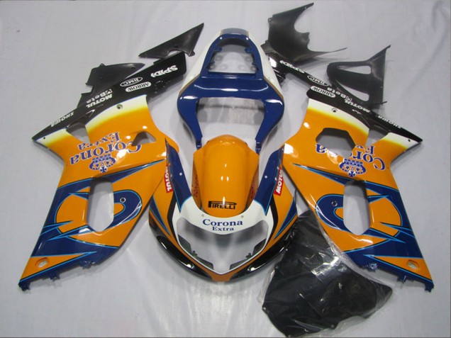 2001-2003 Suzuki GSXR 600 Motorcycle Fairings - Orange Blue Black Corona Extra Australia