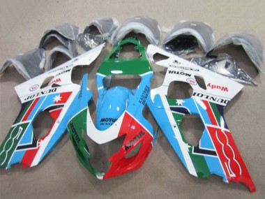 2004-2005 Suzuki GSXR 600 Motorcycle Fairings - White Blue Green Red Motul Australia