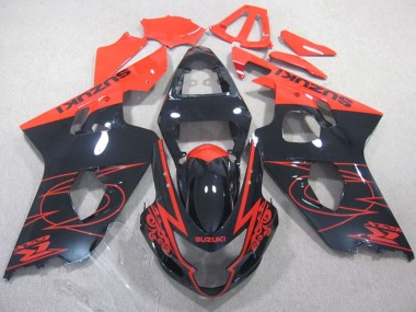 2004-2005 Suzuki GSXR 600 Motorcycle Fairings - Glossy Black Red Australia