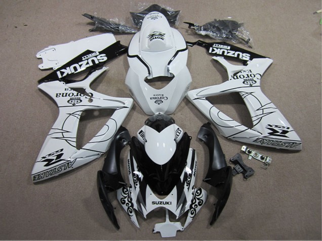 2006-2007 Suzuki GSXR 600 Motorcycle Fairings - White Black Corona Extra Australia