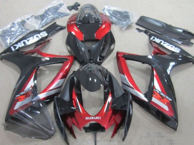 2006-2007 Suzuki GSXR 600 Motorcycle Fairings - Glossy Black Red Silver Australia