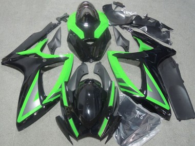 2006-2007 Suzuki GSXR 600 Motorcycle Fairings - Green Glossy Black Silver Australia
