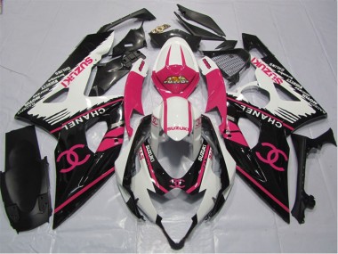 2006-2007 Suzuki GSXR 600 Motorcycle Fairings - White Pink Black Chanel Australia
