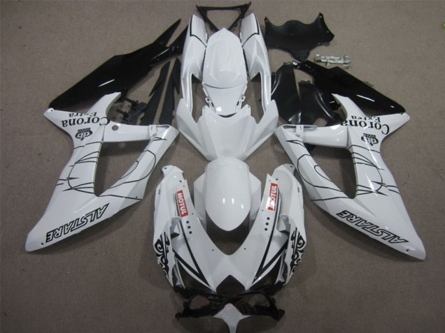 2008-2010 Suzuki GSXR 600 Motorcycle Fairings - White Black Corona Extra Motul Australia