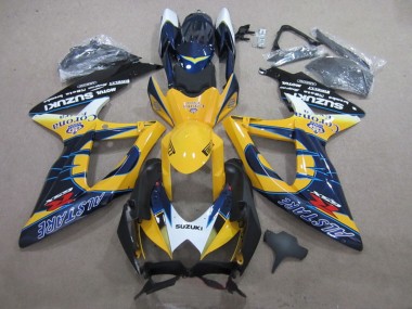 2008-2010 Suzuki GSXR 600 Motorcycle Fairings - White Yellow Blue Alstare Corona Extra Australia
