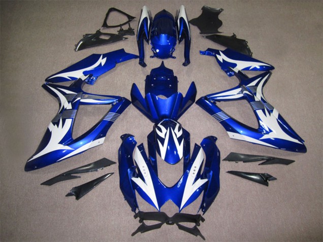 2008-2010 Suzuki GSXR 600 Motorcycle Fairings - White Blue Australia