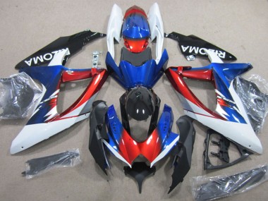 2008-2010 Suzuki GSXR 600 Motorcycle Fairings - White Red Blue Black Rizoma Australia