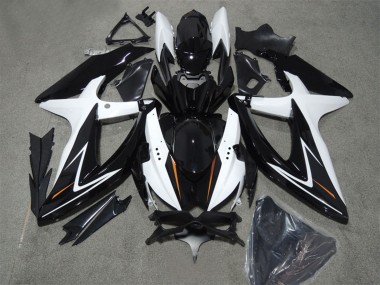 2008-2010 Suzuki GSXR 600 Motorcycle Fairings - White Glossy Black Australia