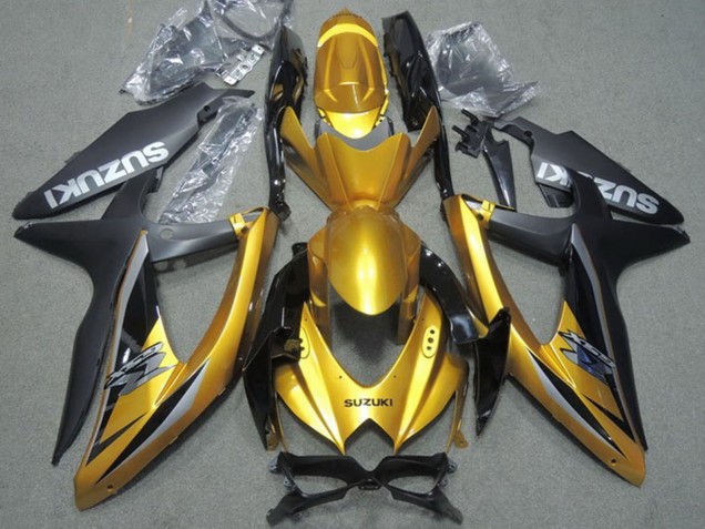 2008-2010 Suzuki GSXR 600 Motorcycle Fairings - Gold Matte Black Australia