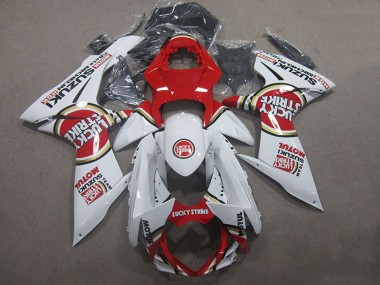 2011-2024 Suzuki GSXR 600 Motorcycle Fairings - White Red Motul Lucky Strike Australia