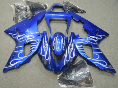 2000-2001 Yamaha YZF R1 Motorcycle Fairings - Blue White Flame Australia