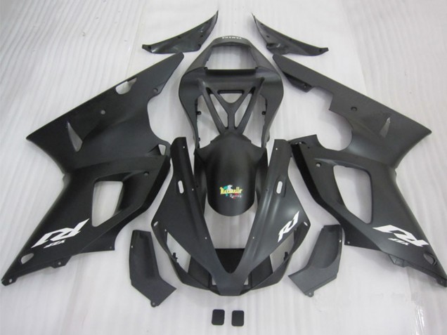 2000-2001 Yamaha YZF R1 Motorcycle Fairings - Matte Black White Decal Australia