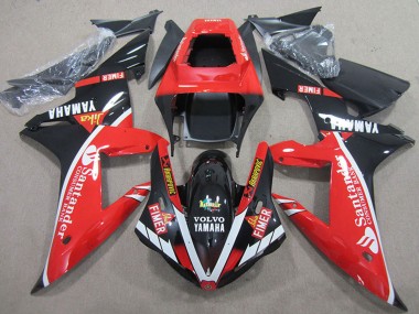 2004-2006 Yamaha YZF R1 Motorcycle Fairings - Red White Glossy Black Santander Australia