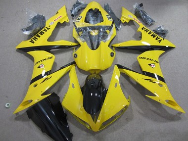 2004-2006 Yamaha YZF R1 Motorcycle Fairings - Yellow Glossy Black Dunlop Australia