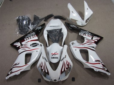 2009-2011 Yamaha YZF R1 Motorcycle Fairings - White Red Black Flame Australia
