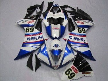 2009-2011 Yamaha YZF R1 Motorcycle Fairings - White Blue Black Sterilgarda SCALZ 69 Australia