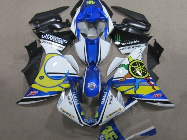 2009-2011 Yamaha YZF R1 Motorcycle Fairings - White Blue Yellow Green Monster Semakin Didepan Australia