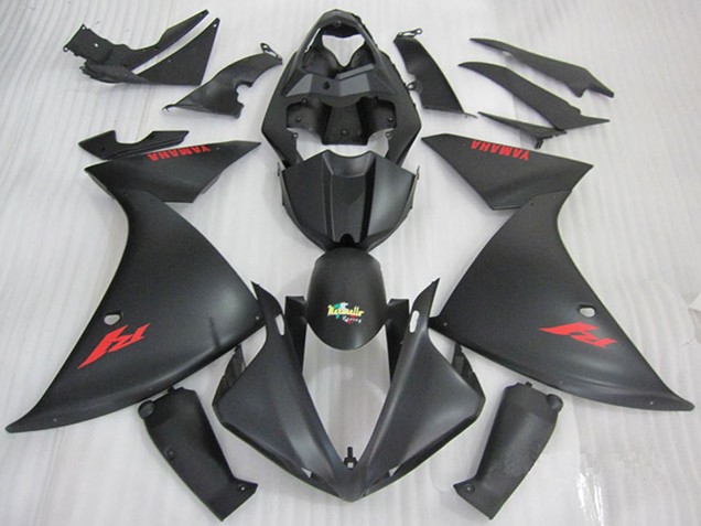 2009-2011 Yamaha YZF R1 Motorcycle Fairings - Matte Black Red Decal Australia
