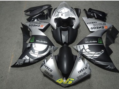 2009-2011 Yamaha YZF R1 Motorcycle Fairings - Silver Matte Black Green Monster Iveco Yamalube ENEOS Semakin Didepan Australia